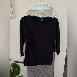 Black H&M Boat Neck Quarter Sleeve Women’s Top